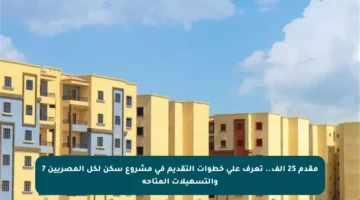 مقدم 25 ألف.. تعرف على خطوات التقديم في مشروع سكن لكل المصريين 7 والتسهيلات المتاحة